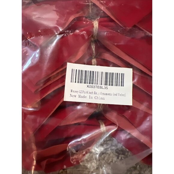 Lot of 22 Red Christmas Bows With Gold Trim & Plain Red Home Decor Holidays - Picture 3 of 5
